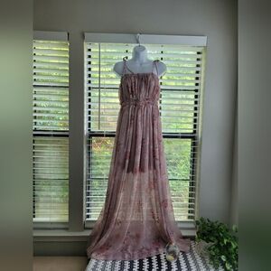 WISHLIST APPAREL SIZE M Floral Maxi Dress in Pink and Purple NEW